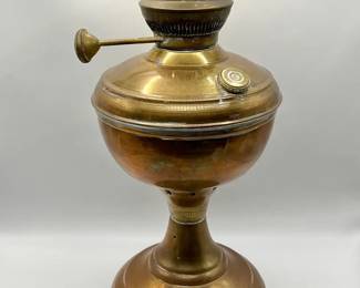 Antique Brass Otto Muller 1880 Russian Kerosene Oil Lamp
