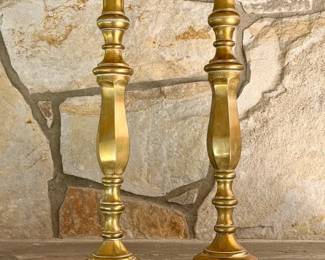 (2) Large Brass Candlestick Holders