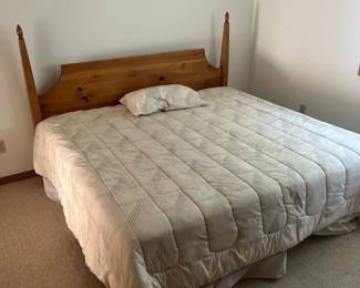 King Bed Frame with Wooden Headboard