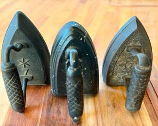 (3) Antique Cast Iron Sad Irons