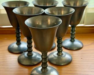 (6) 6” Pewter Goblets