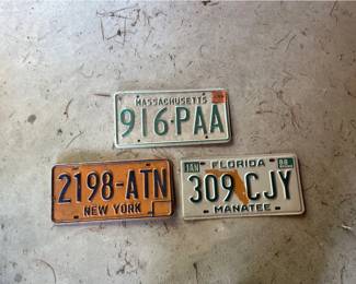License Plates FL NY MA