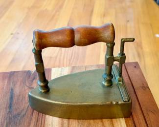 antique brass coal iron Sad Iron