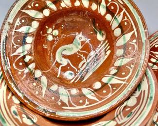 (6) 7 1/2” Hand-painted Terracotta Bowls from Mexico