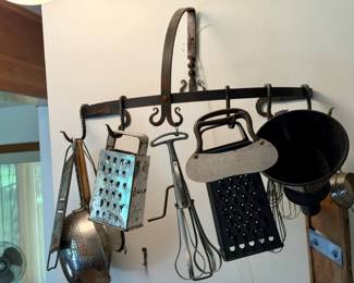 Antique Kitchen Rack With Vintage Kitchen Tools