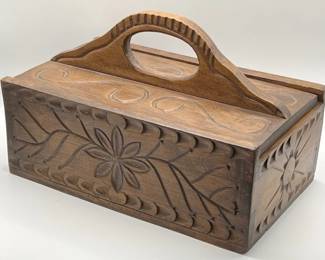 10” Handcrafted Wooden Trinket Box with Sliding Lid