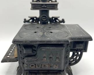 Miniature Queen Cast Iron Stove Toy or Salesman Sample