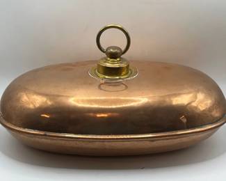 Antique Copper Bed Warmer with Brass Stopper & Lifting Ring