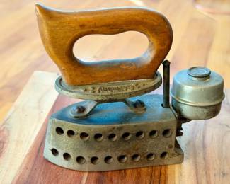 antique German fuel alcohol sad iron G.M.T. & Bro. NY Germany