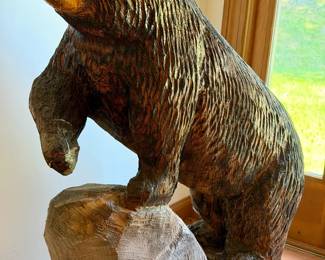 Large Wooden Bear Sculpture
