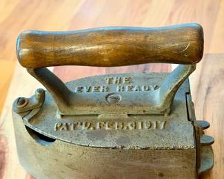 antique "The Ever Ready" coal-fired flat iron from 1917