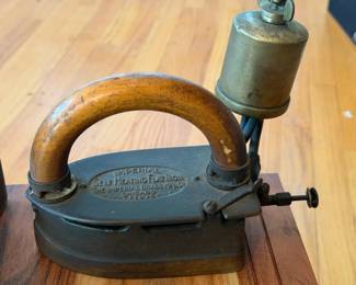antique Imperial Brand self-heating flat iron