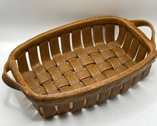 12” Parmentier Pottery Ceramic Woven Basket Illusion