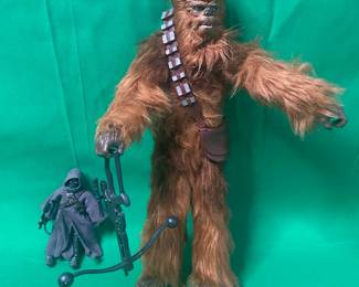 STAR WARS CHEWBACCA FIGURE & BLACK SERIES OFFWORLD JAWA