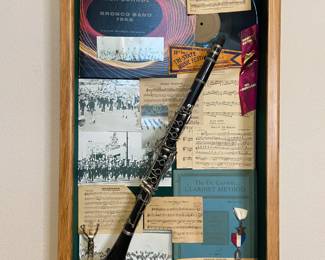 CLARINET/BAND MEMORABILIA SHADOW BOX DISPLAY