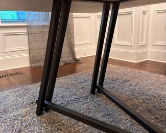 F2 - $1,500. Arhaus, Nika Spalted Oak 94" Rectangular Dining Table. Measures 94" x 43.25" x 29.5" tall. 