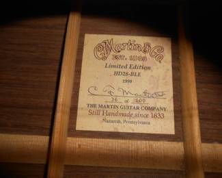 Martin Guitar Label