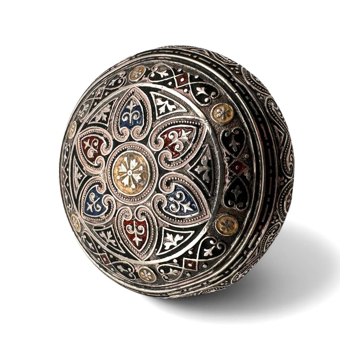 Exquisite Antique Austro-Hungarian Style Sterling Silver Enameled Trinket Box