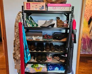 Women's Shoes - Mostly size 6-6.5 (Folding Metal Shelf Not For Sale - Property of Seasons)