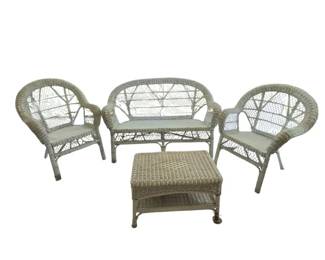 White Wicker Furniture Grouping