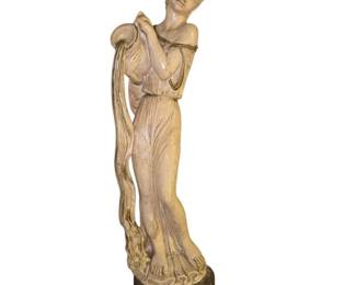 Vintage 1959 Statue By Universal Statuary Corp Of Chicago Depicting A Roman Woman Pouring Liquid From A Jug