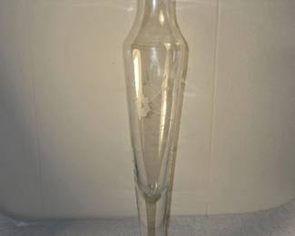 Duchin Creation Sterling Silver Base Bud Vase Etched Floral Crystal Weighted