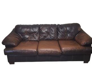 Brown Leather Sofa with Distressed or Aged Finish