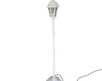 White Outdoor Plug In Post Lantern