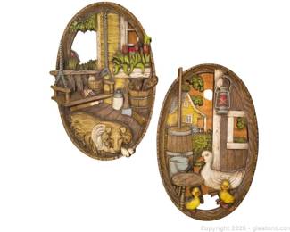 Pair of 1970s Burwood Co Wall Plaques