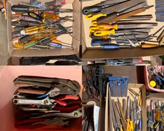 Screwdrivers, Wood/Metal Files, Adjustable wrenches, Pliers