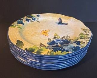UPware Butterfly and Floral Melamine Plates