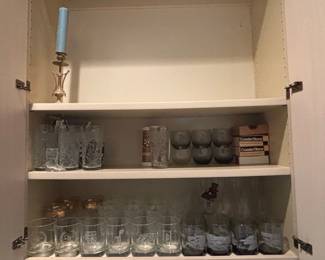 Assorted Glassware Collection with Candlestick