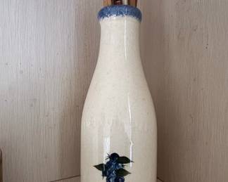 Ceramic Blueberry Milk Bottle Vase/Utensil Holder