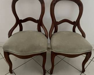 Victorian Balloon Back Side Chairs (Pair)