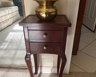 Vintage Mahogany Federal Style Two-Drawer Nightstand