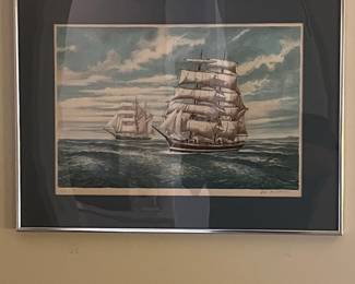 Nautical Scene Print of Tall Ships by Alex Packham
