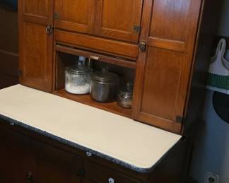 Antique Oak Hoosier Cabinet by Sellers