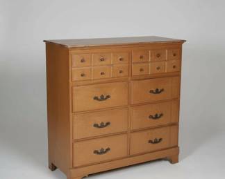 MidCentury Modern Tall Dresser with Compartmentalized Drawers