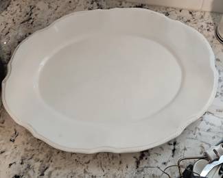 White Scalloped Oval Platter