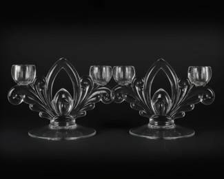 Cambridge Glass Candelabra Pair