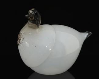 Glass Duck Sculpture
