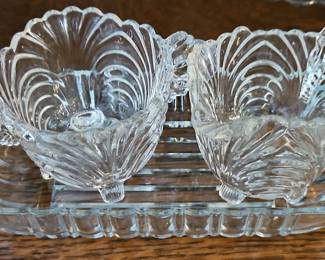 Cambridge Caprice Glass Creamer and Sugar Set