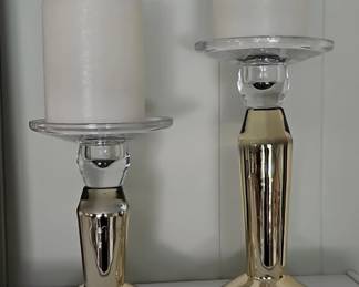 Gold and Crystal Candlesticks