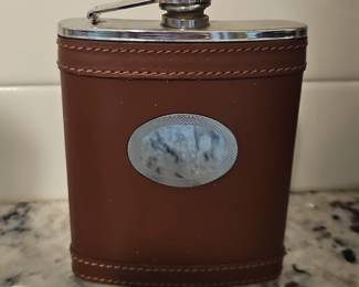 Monogrammed Leather Flask