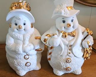 Grandeur Noel Snowman Couple