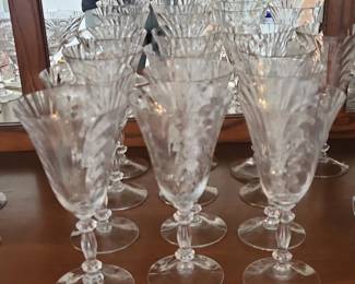 Cambridge Caprice Etched Wine Glasses second image
