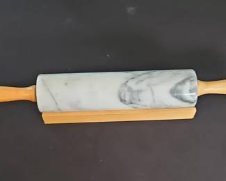 Marble Rolling Pin with Wooden Stand