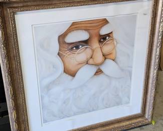 Framed John Mahnic Santa Portrait