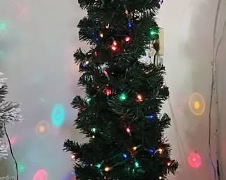 Slim Artificial Christmas Tree with MultiColored LED Lights