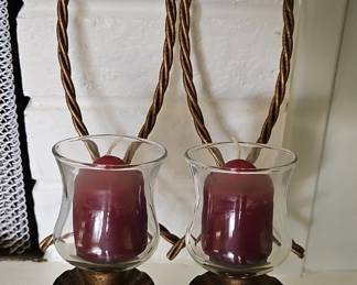 Pair of HOMCO Twisted Rope Wall Sconces